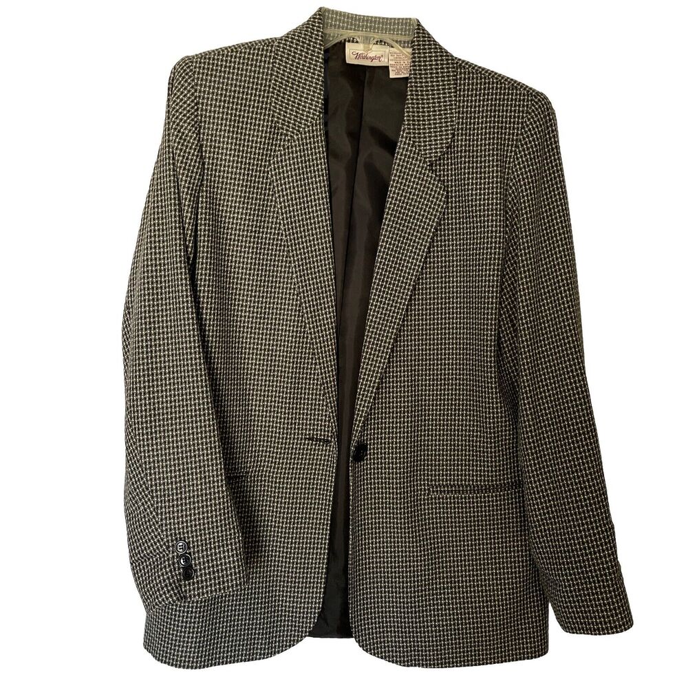 Worthington Career Blazer Jacket Women Sz 6 Black White Tweed Polyester Rayon